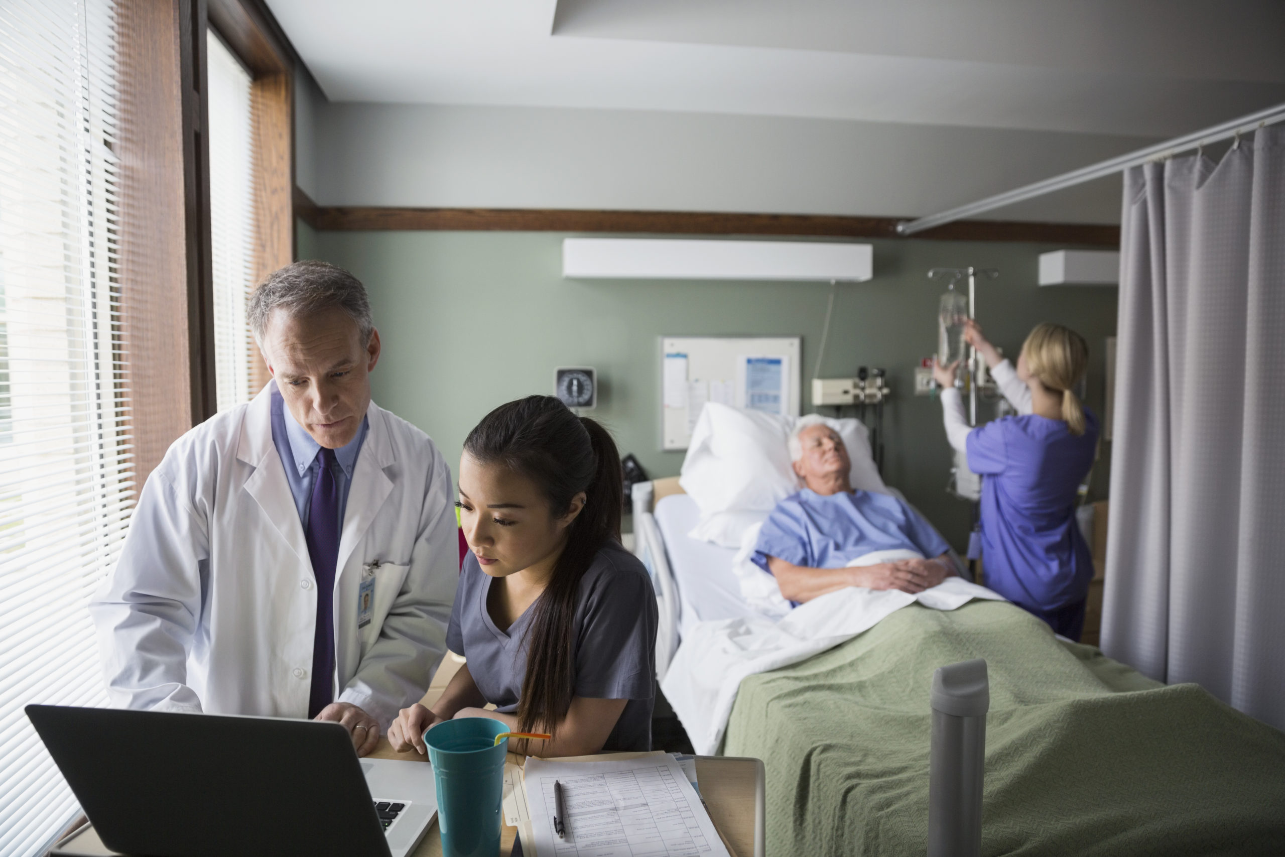 Elderly patient in hospital