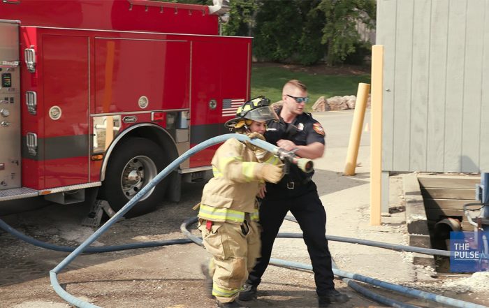Employees try being a firefighter