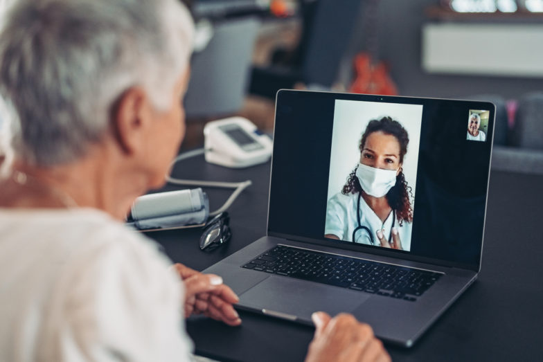 patient talking with doctor online