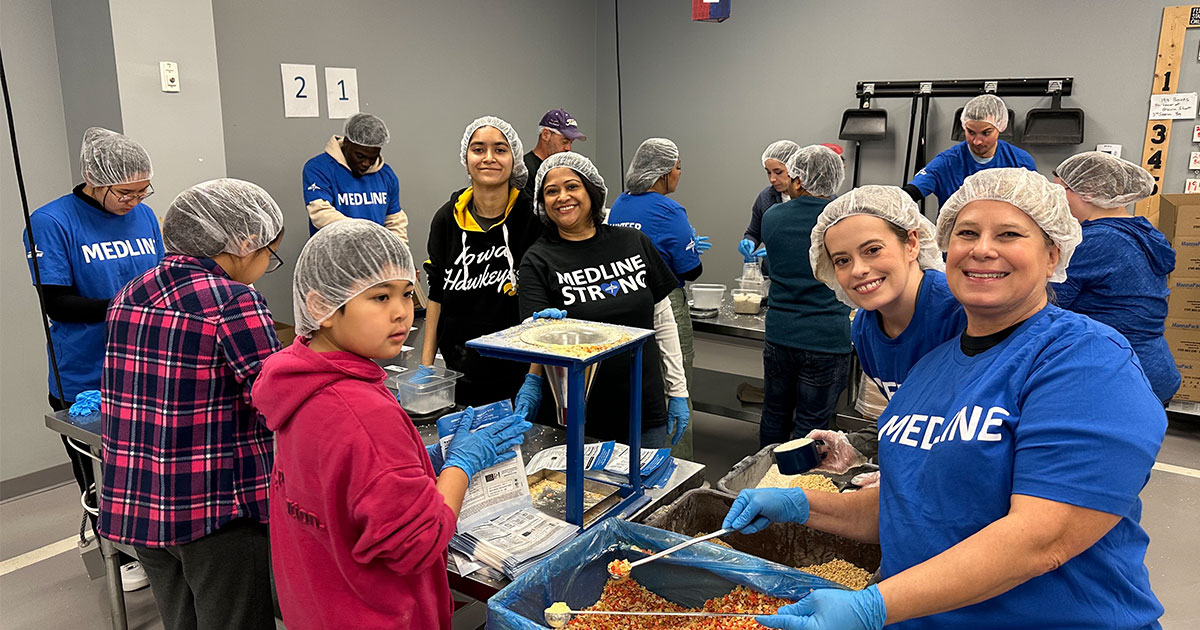 Medline Month of Service volunteers at Feed My Starving Children