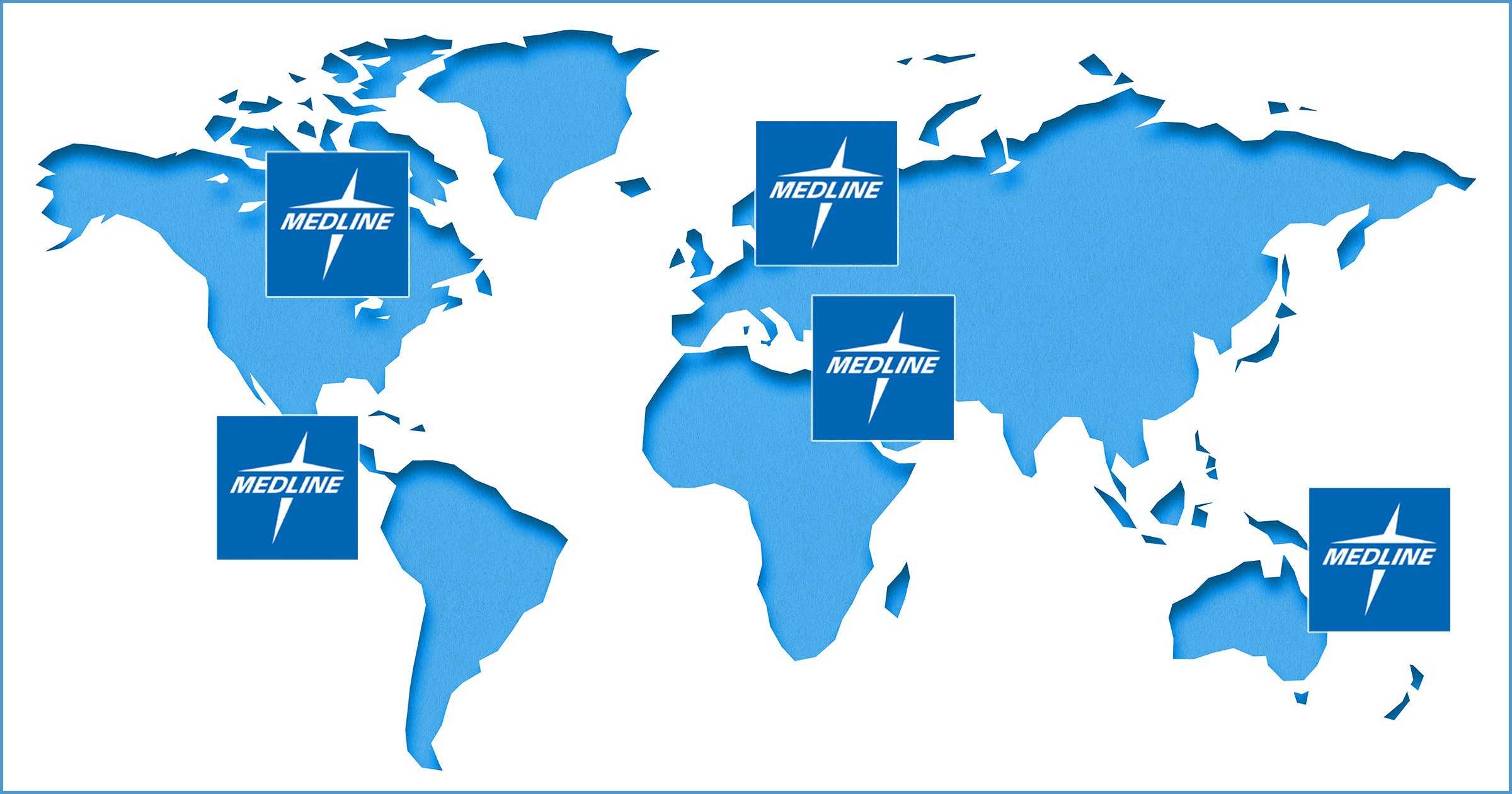 Blue paper world map